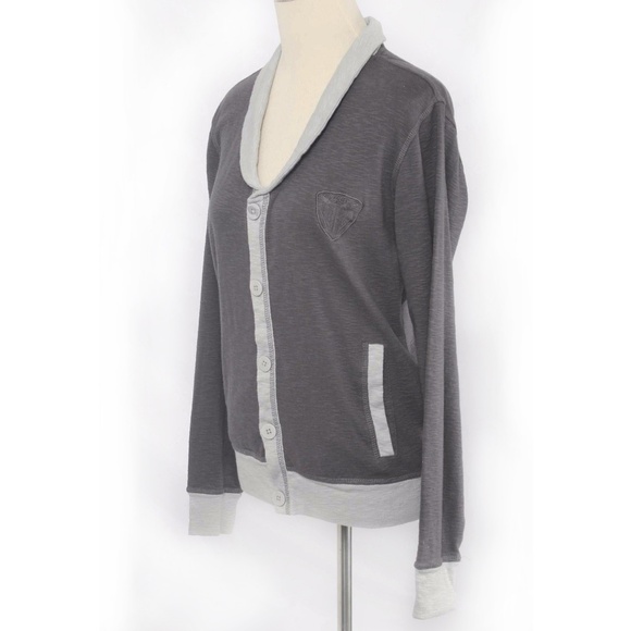 🍍RUDE Gray Slub Knit Monogram Cardigan - Picture 2 of 6